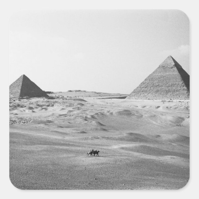 Sticker Carré Le Caire Égypte, Pyramides de Gizeh (Devant)