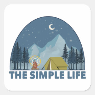 Sticker Carré Le Camping Simple Life