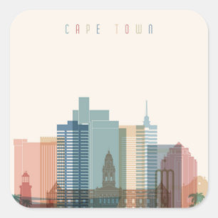 Sticker Carré Le Cap, Afrique Ville Skyline