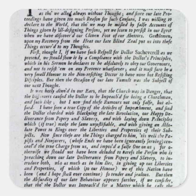 Sticker Carré Le Capitaine de la Déclaration de Mobs (Devant)