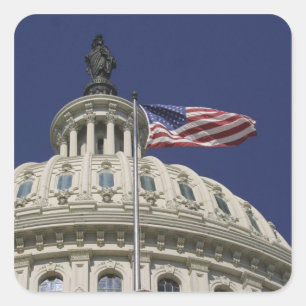 Sticker Carré Le capitol des Etats-Unis, Washington, C.C