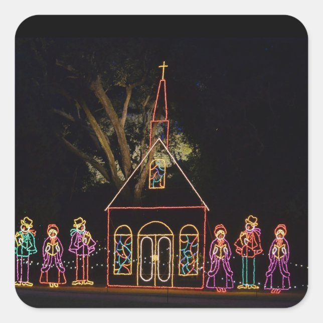 Sticker Carré Le chant de Noël allume 2016 (Devant)