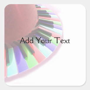 Sticker Carré Le chaos de clavier s'est fané sur le blanc