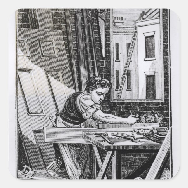 Sticker Carré Le charpentier (Devant)