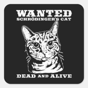 Sticker Carré Le chat de Schrodinger a voulu des morts ou vivant
