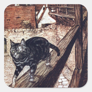 Sticker Carré Le Chat du Château de Rackham