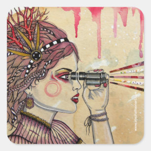 Sticker Carré Le chercheur