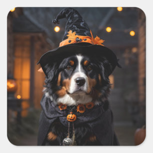 Sticker Carré Le chien bernois Spooktacular : Un Howl-o-Ween d'H