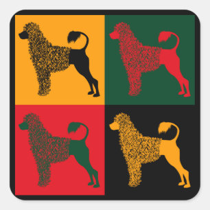 Sticker Carré Le chien d'eau portugais intelligent