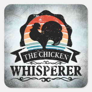 Sticker Carré Le Chuchoteur de Poulets Drôle