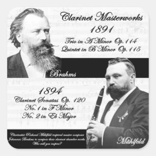 Sticker Carré Le Clarinetiste Mühlfeld a inspiré Brahms