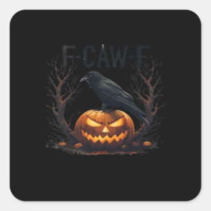 Sticker Carré Le classique de Halloween Citrouille effrayante de