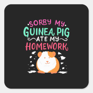 Sticker Carré Le Cochon De Guinée Retourne À L'École