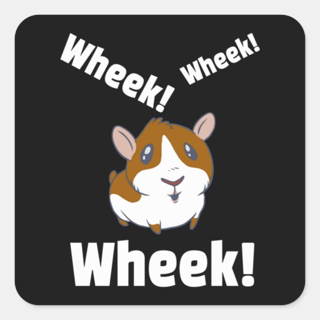 Sticker Carré Le cochon de Guinée Wheek ! Roue ! (Devant)