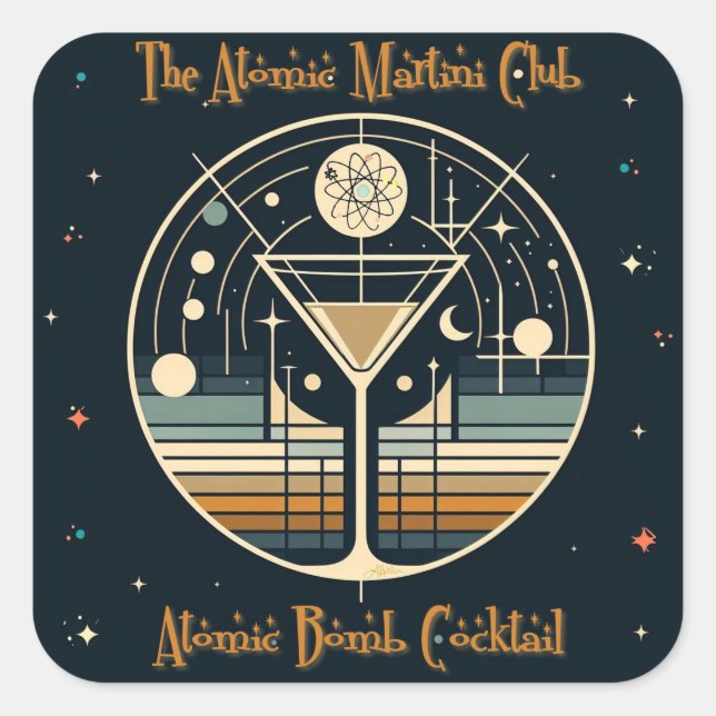 Sticker Carré Le cocktail Atomic Bomb du Atomic Martini Club (Devant)