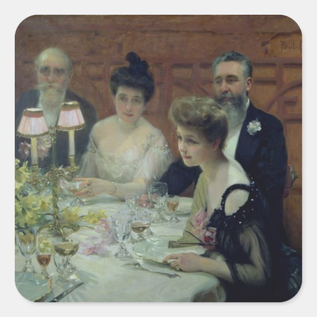 Sticker Carré Le coin de la table, 1904 (Devant)