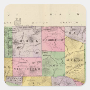 Sticker Carré Le comté de Coos, NH