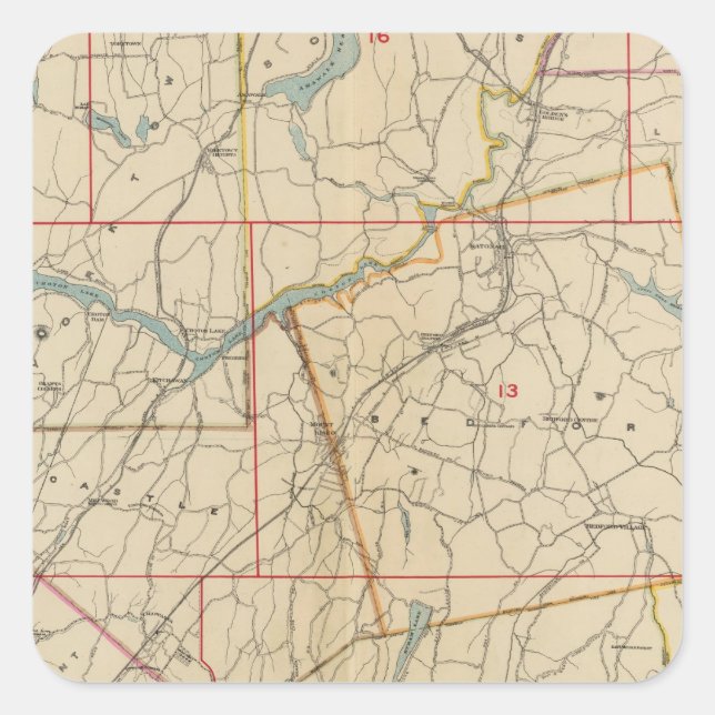 Sticker Carré Le comté de Westchester, New York 2 (Devant)