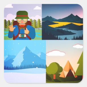 Sticker Carré Le concept de l'esprit voyageur – Wanderer