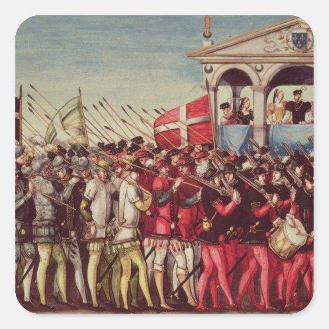 Sticker Carré Le cortège des tambours et des soldats (Devant)