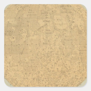 Sticker Carré Le côté visible de la carte de surface de la lune