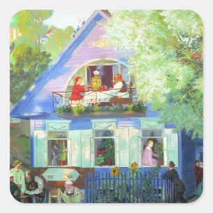 Sticker Carré Le Cottage Bleu