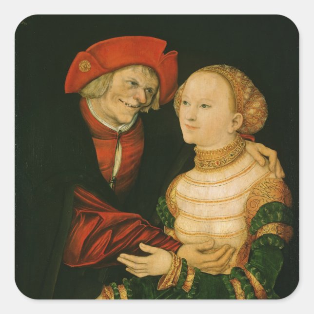 Sticker Carré Le Couple Maladroit (Devant)