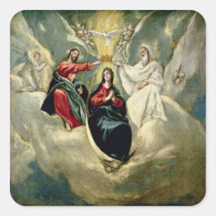 Sticker Carré Le couronnement de la Vierge, c.1591-92