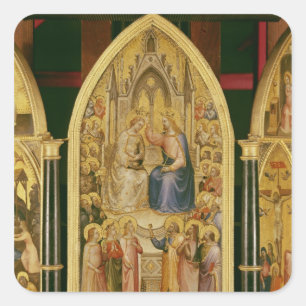 Sticker Carré Le couronnement de la Vierge, et autres scènes