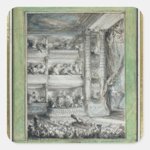 Sticker Carré Le couronnement de Voltaire au théâtre Francais