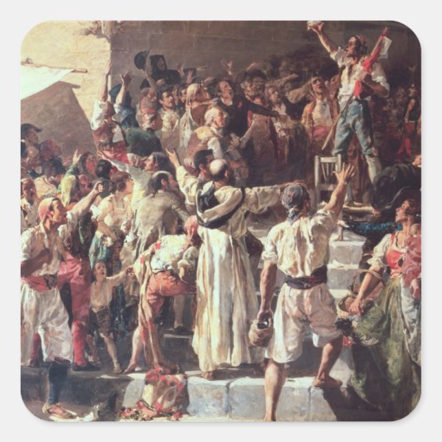 Sticker Carré Le cri de la Palette déclarait était sur (Devant)