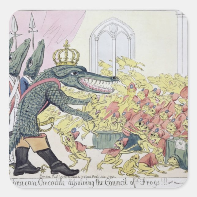 Sticker Carré Le crocodile corse (Devant)