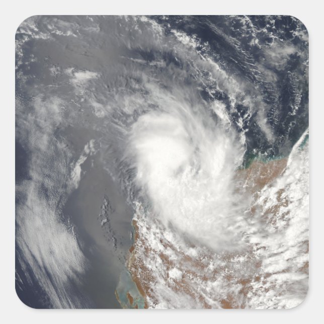 Sticker Carré Le cyclone Dominic au large de l'Australie occiden (Devant)