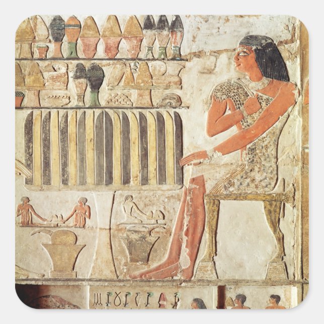 Sticker Carré Le défunt devant une table de nourriture (Devant)