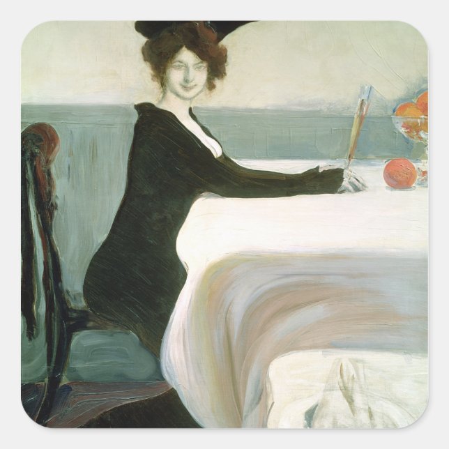 Sticker Carré Le déjeuner (Devant)