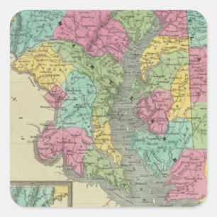 Sticker Carré Le Delaware et le Maryland