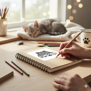 Sticker Carré Le Design "Meow" Trop Mignon 🐾 😻