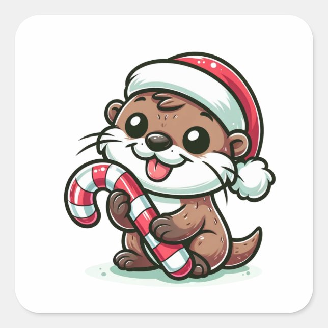 Sticker Carré Le dessin de Noël Otter (Devant)