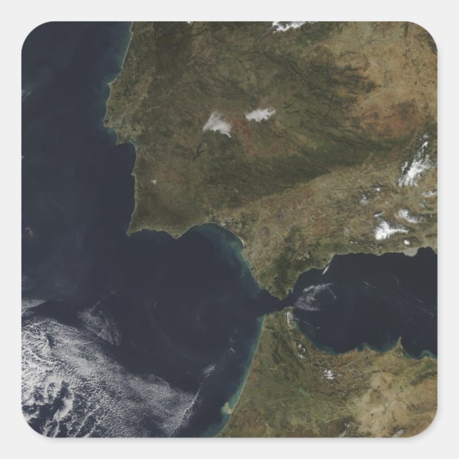 Sticker Carré Le détroit de Gibraltar (Devant)
