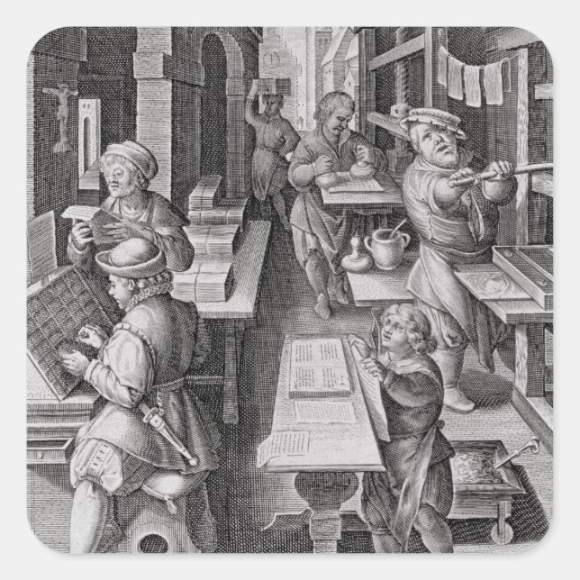 Sticker Carré Le développement de l'impression, plaque 5 de 'Nov (Devant)