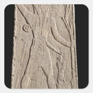 Sticker Carré Le dieu de la tempête Baal avec un tonnerre