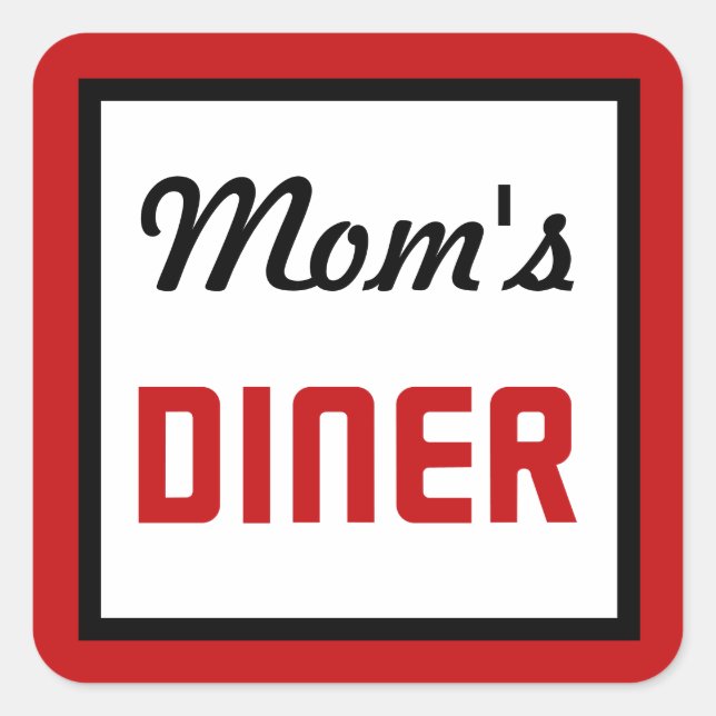 Sticker Carré Le dîner de maman (Devant)