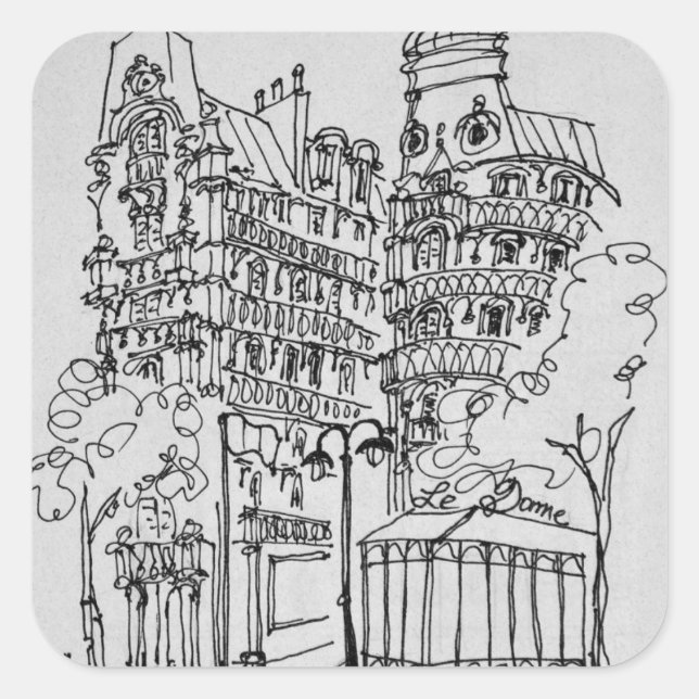 Sticker Carré Le Dome sur le boulevard Raspail | Paris, France (Devant)