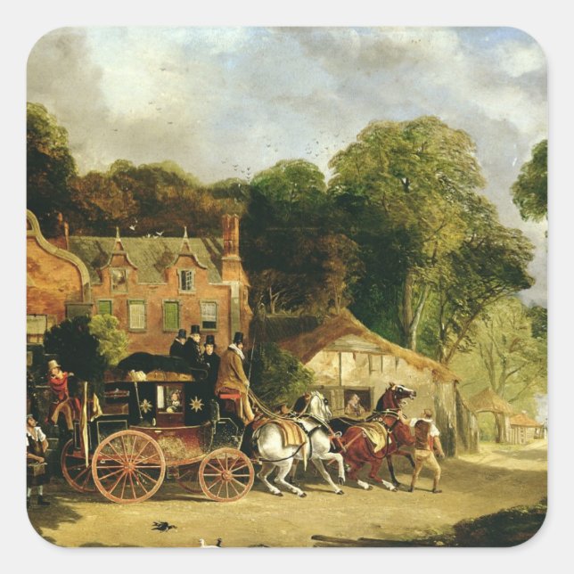 Sticker Carré Le Dorking et London Royal Mail quittant le 'Mar (Devant)