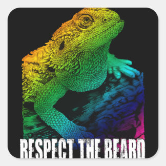 Sticker Carré Le Dragon Porté Respecte La Barbe