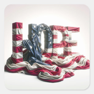 Sticker Carré Le drapeau américain sur l'espoir
