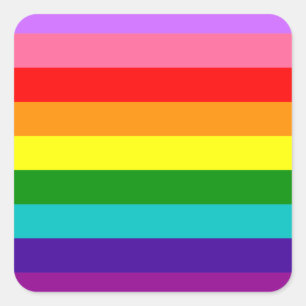 Sticker Carré Le drapeau arc-en-ciel à 9 bandes de Gilbert Baker