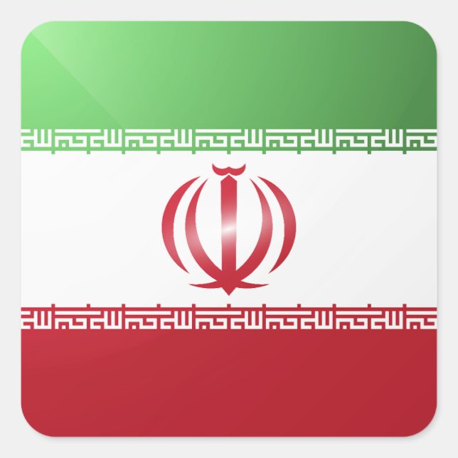 Sticker Carré Le drapeau carré iranien (Devant)