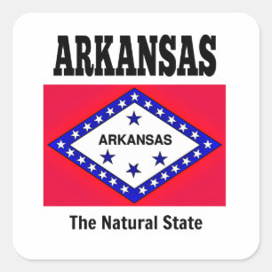 Sticker Carré Le drapeau de l'Arkansas, l'État naturel