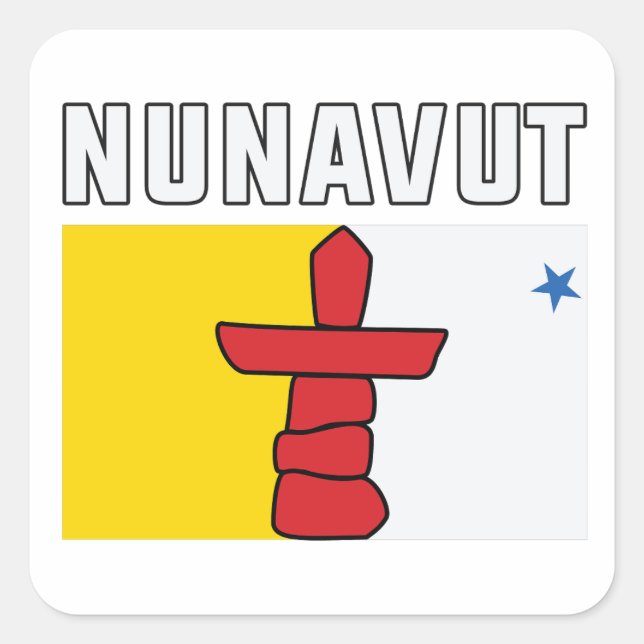 Sticker Carré Le drapeau du Nunavut - Nunavut canada (Devant)